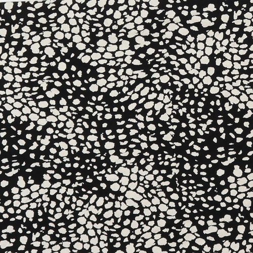 H&M Womens Black Animal Print Cotton Mini Skirt Size M - Elastic Waist