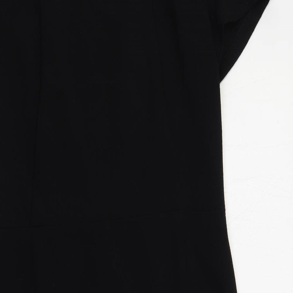 NEXT Womens Black Polyester Pencil Dress Size 12 Round Neck Zip