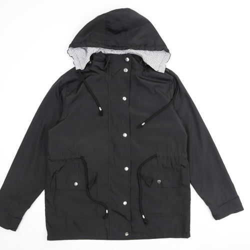 Beedee Womens Black Rain Coat Coat Size M Zip