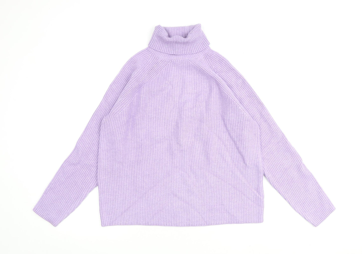 Marks and Spencer Womens Purple Roll Neck Viscose Pullover Jumper Size M