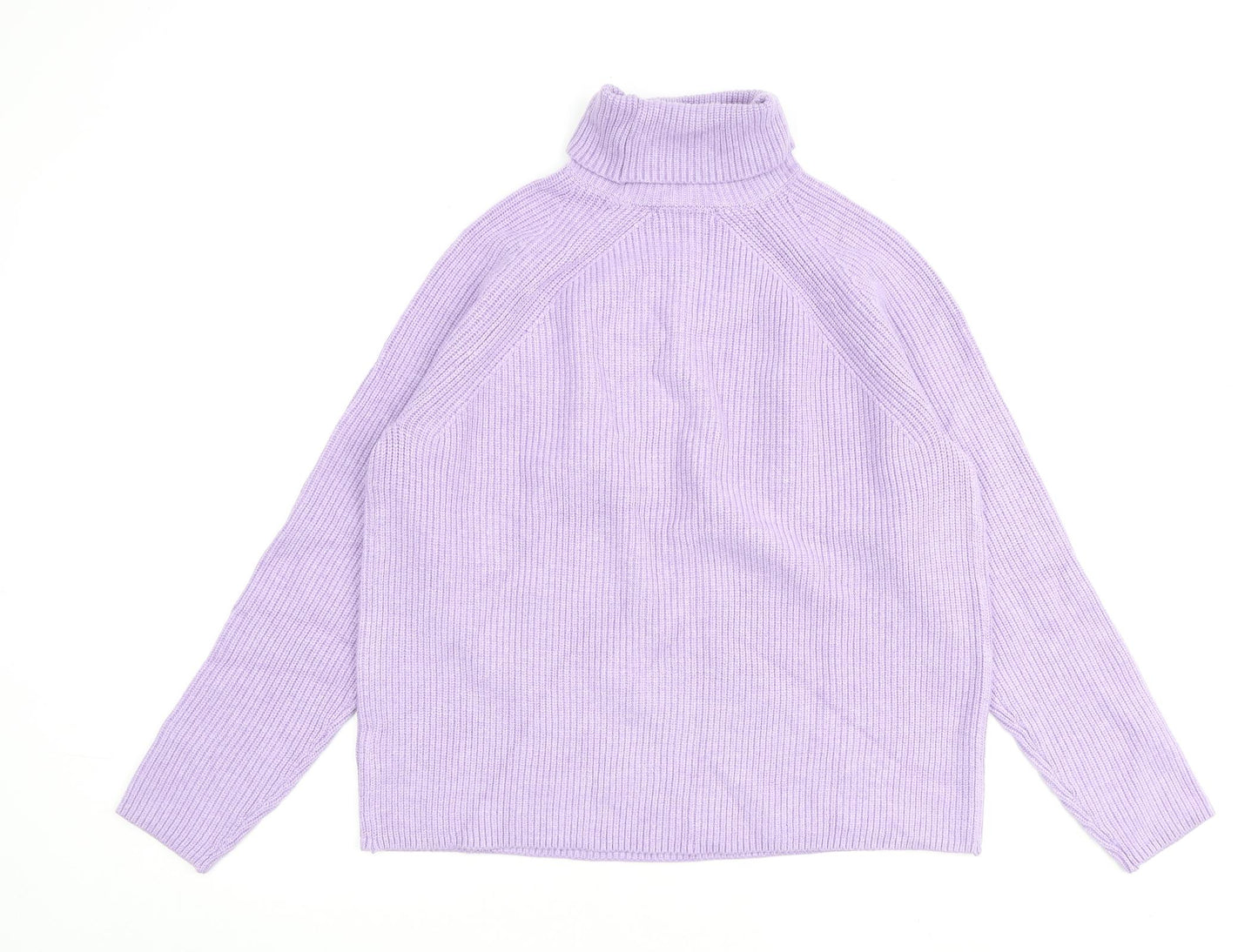 Marks and Spencer Womens Purple Roll Neck Viscose Pullover Jumper Size M