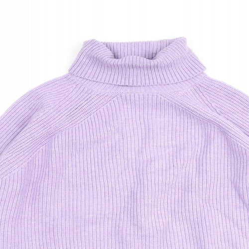 Marks and Spencer Womens Purple Roll Neck Viscose Pullover Jumper Size M