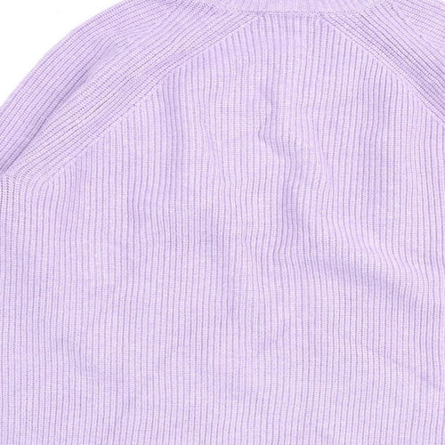 Marks and Spencer Womens Purple Roll Neck Viscose Pullover Jumper Size M