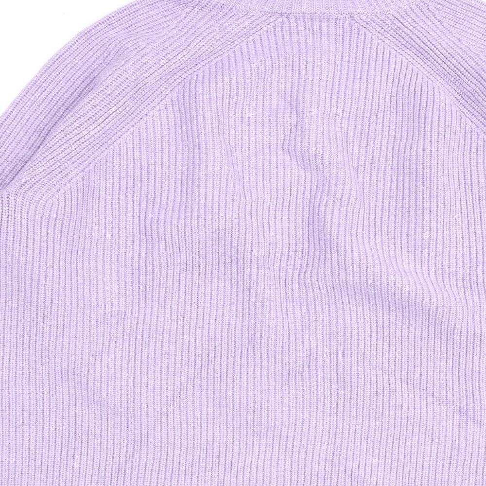 Marks and Spencer Womens Purple Roll Neck Viscose Pullover Jumper Size M