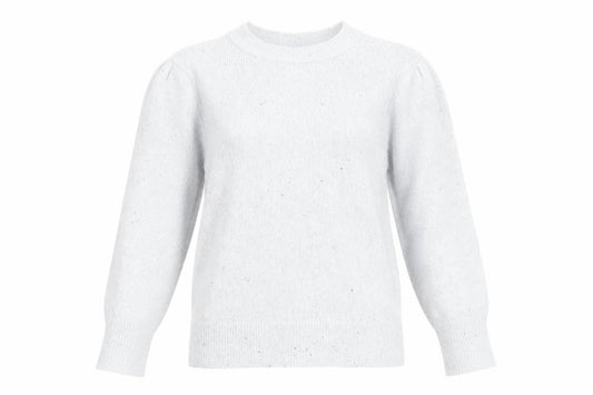 Front view of Dorothy Perkins women’s grey round neck acrylic jumper, size UK 12