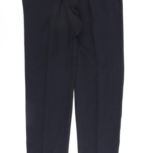 Marks and Spencer Mens Blue Polyester Trousers Size 32 in L29 in Regular Zip