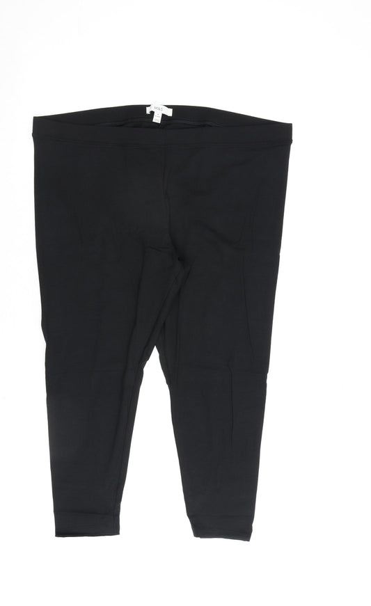 Marks and Spencer Womens Black Cotton Capri Leggings Size 20 L23 in