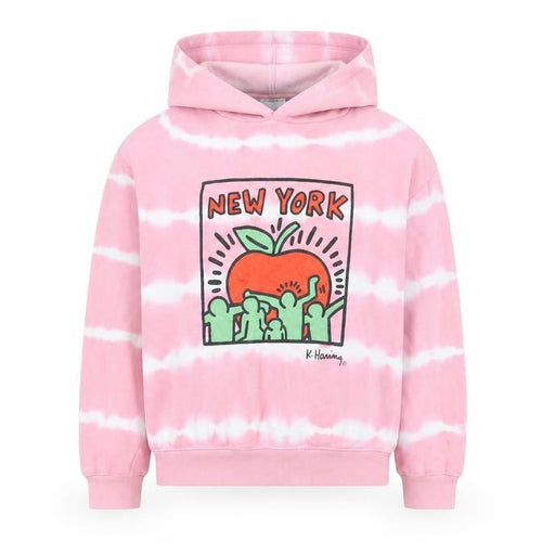 Cotton On Girls Pink Striped Cotton Pullover Hoodie Size 9-10 Years Pullover