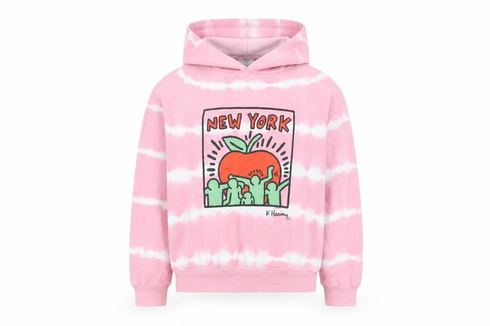 Cotton On Girls Pink Striped Cotton Pullover Hoodie Size 9-10 Years Pullover