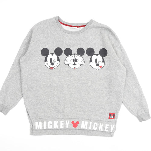 Disney Womens Grey Cotton Pullover Sweatshirt Size 10 Pullover