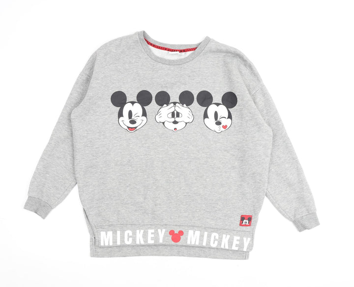 Disney Womens Grey Cotton Pullover Sweatshirt Size 10 Pullover