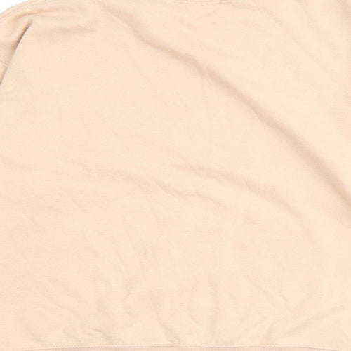 Boohoo Womens Pink Cotton Pullover Sweatshirt Size XS Snap