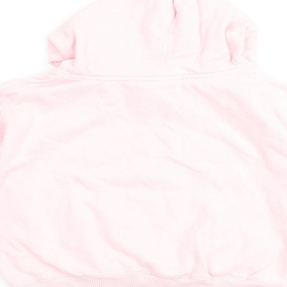 Disney Girls Pink Houndstooth Cotton Pullover Hoodie Size 7-8 Years Pullover