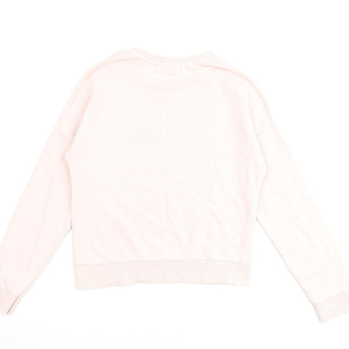 New Look Womens Pink Cotton Pullover Sweatshirt Size 6 Pullover