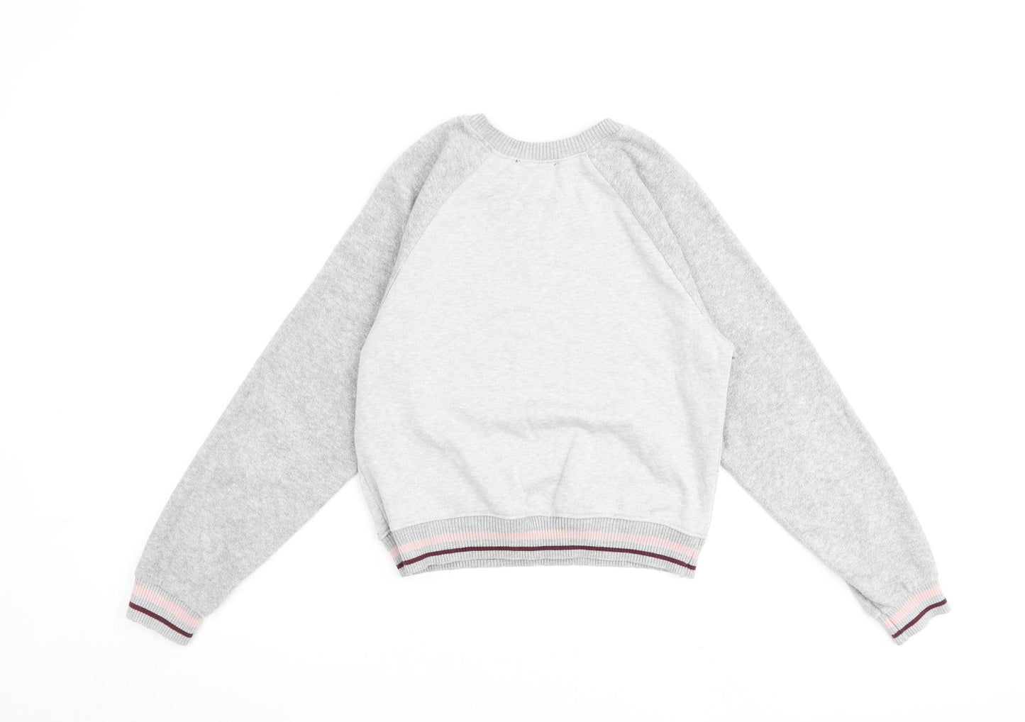 New Look Womens Grey Cotton Pullover Sweatshirt Size 6 Pullover