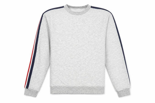Front view of Topman men’s grey cotton pullover sweatshirt, size XS, - 2xs