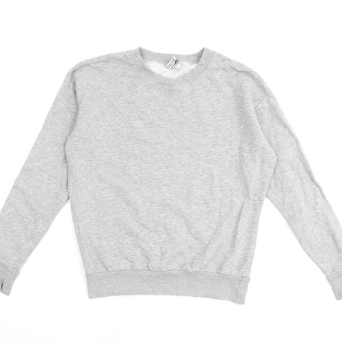 H&M Womens Grey Cotton Pullover Sweatshirt Size XS Pullover