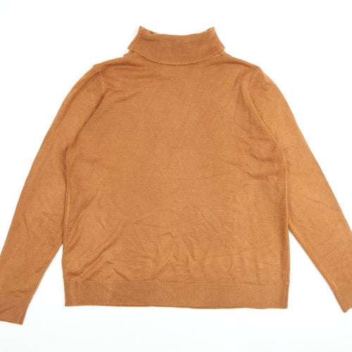 Marks and Spencer Womens Brown Roll Neck Acrylic Pullover Jumper Size 18