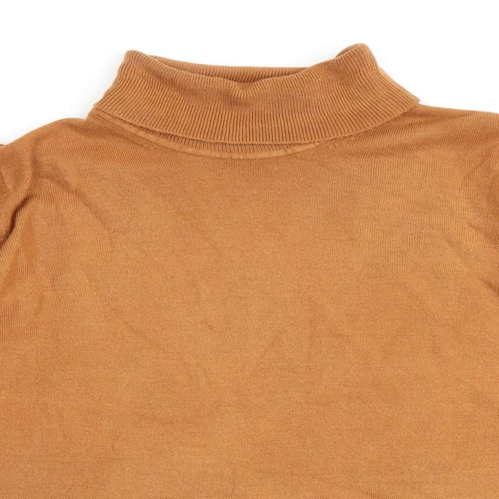 Marks and Spencer Womens Brown Roll Neck Acrylic Pullover Jumper Size 18