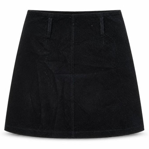 Denim & Co. Womens Black Cotton A-Line Skirt Size 8 Zip