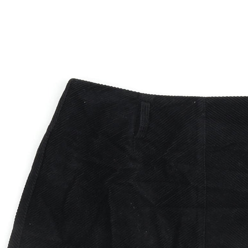 Denim & Co. Womens Black Cotton A-Line Skirt Size 8 Zip