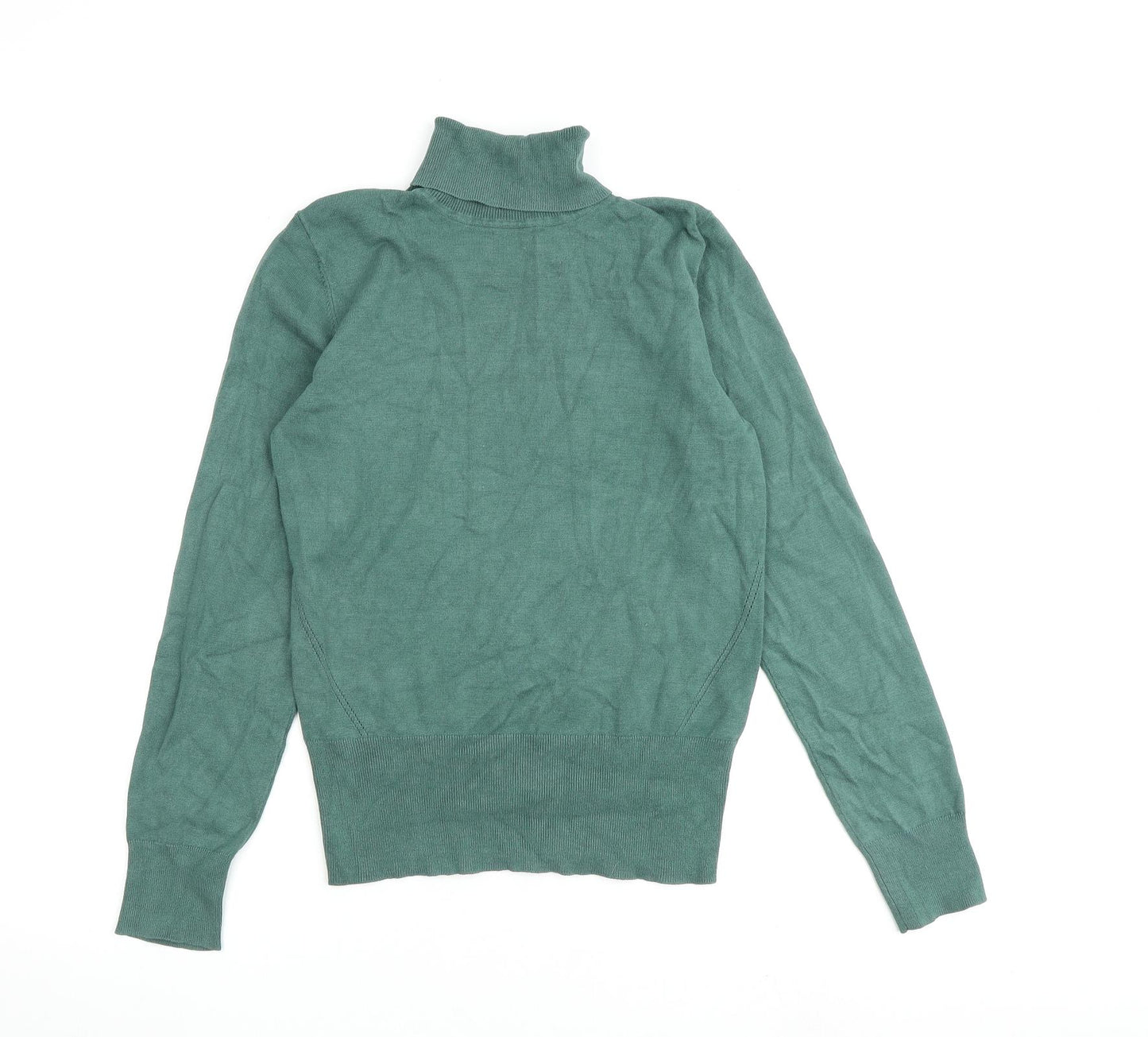 Oasis Womens Green Roll Neck Viscose Pullover Jumper Size M