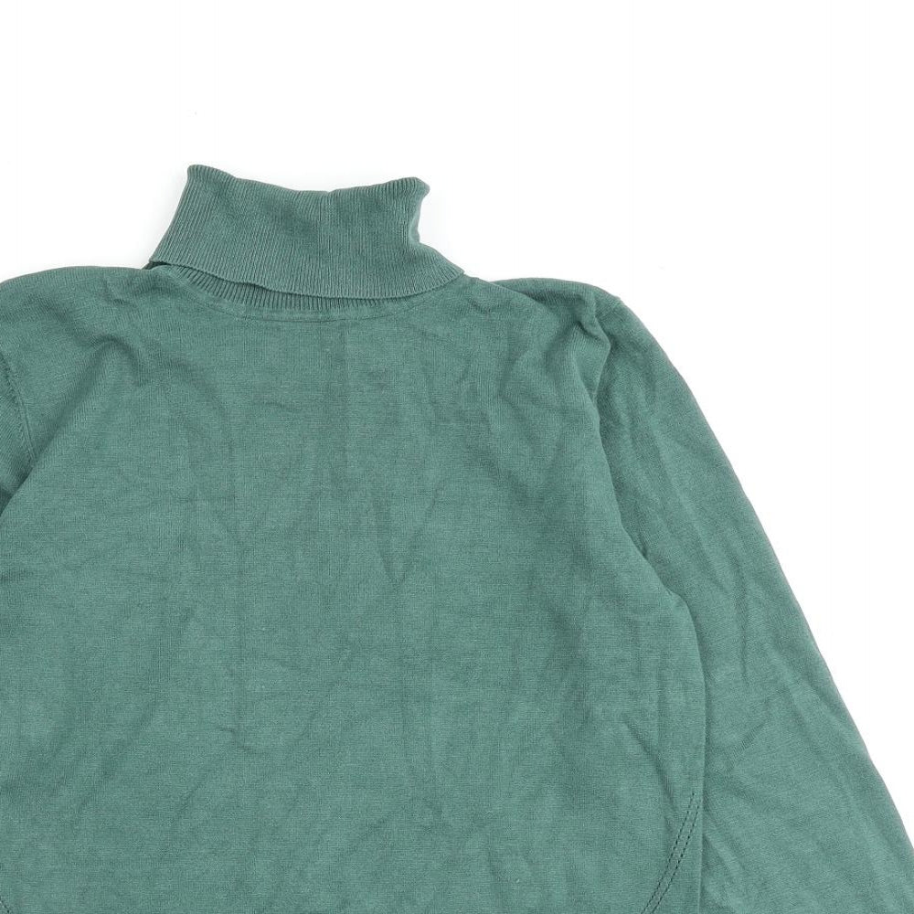 Oasis Womens Green Roll Neck Viscose Pullover Jumper Size M