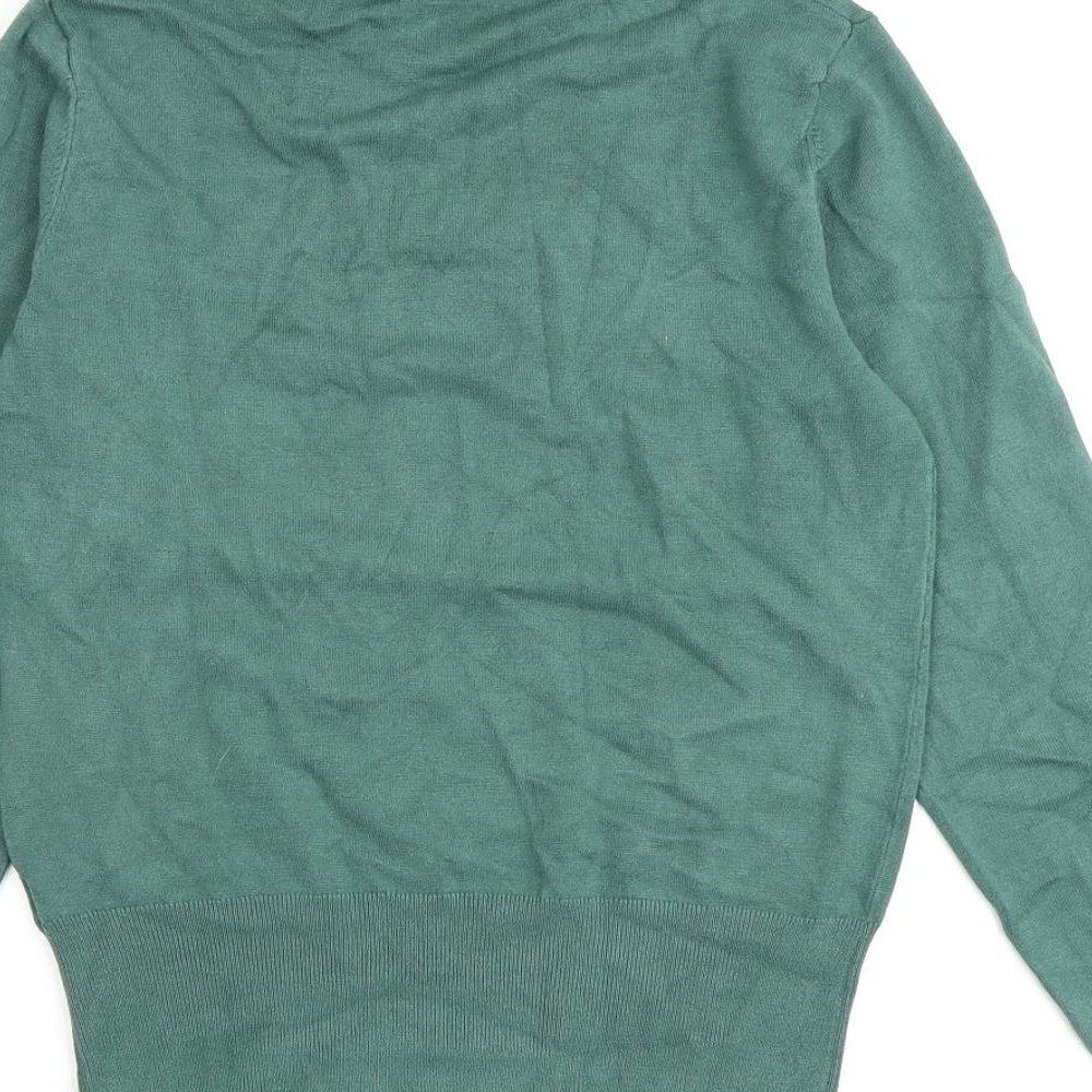 Oasis Womens Green Roll Neck Viscose Pullover Jumper Size M