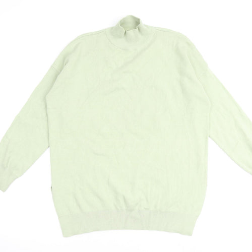 Stradivarius Womens Green High Neck Acrylic Pullover Jumper Size S