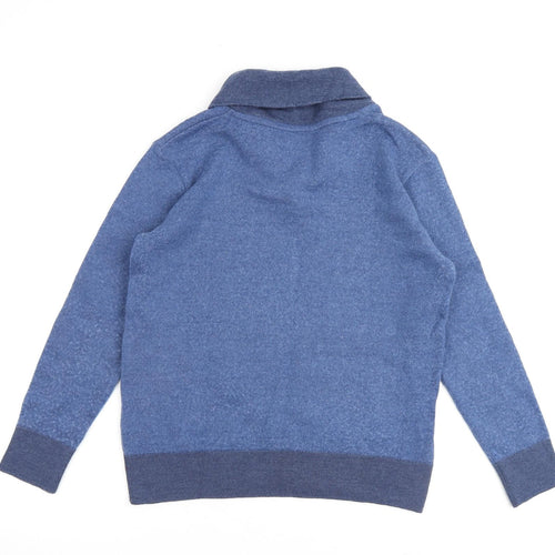 Arturo Calle Womens Blue V-Neck Acrylic Henley Jumper Size S