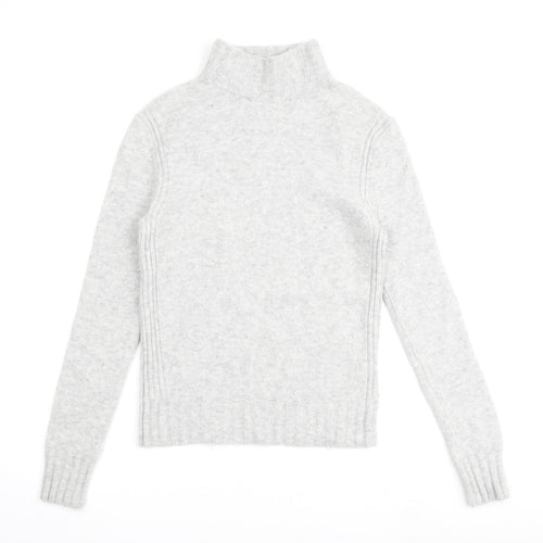 Point Sur Womens Grey Round Neck Acrylic Pullover Jumper Size S