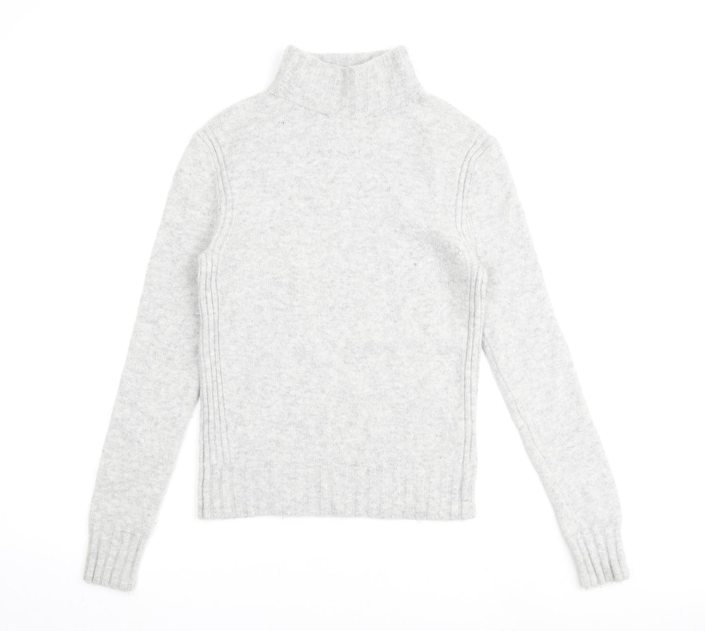 Point Sur Womens Grey Round Neck Acrylic Pullover Jumper Size S