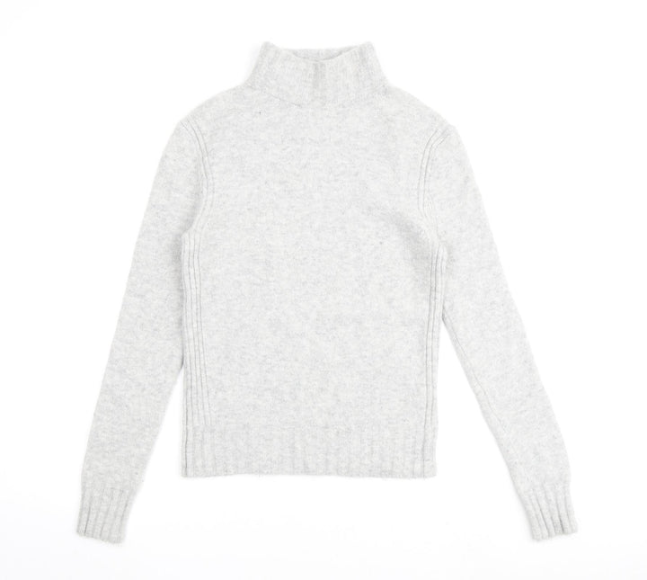 Point Sur Womens Grey Round Neck Acrylic Pullover Jumper Size S