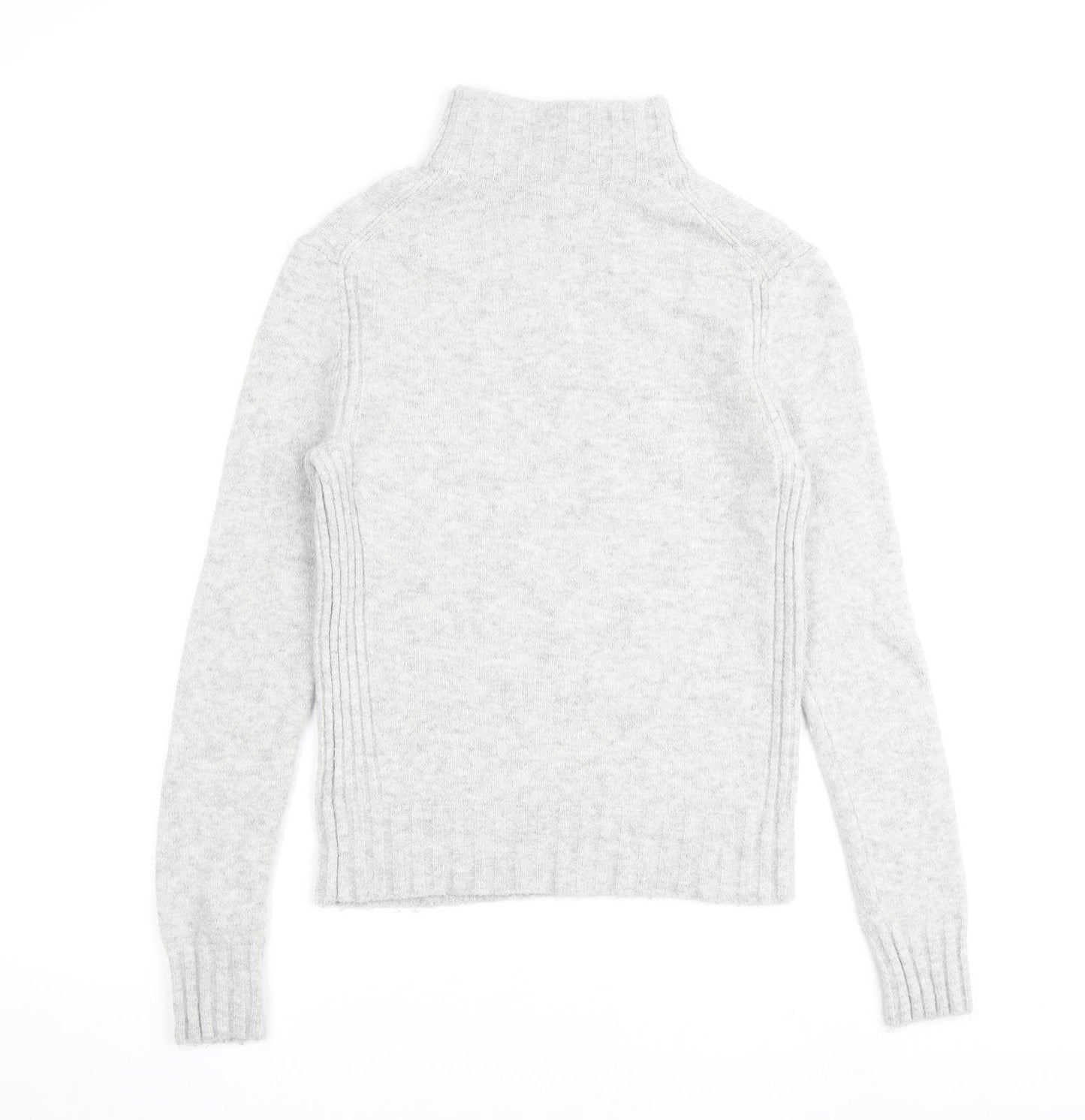 Point Sur Womens Grey Round Neck Acrylic Pullover Jumper Size S