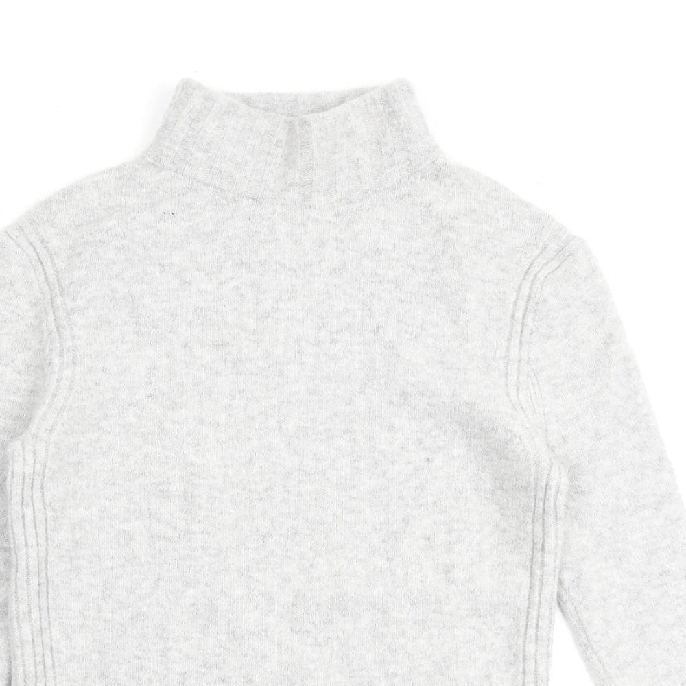 Point Sur Womens Grey Round Neck Acrylic Pullover Jumper Size S