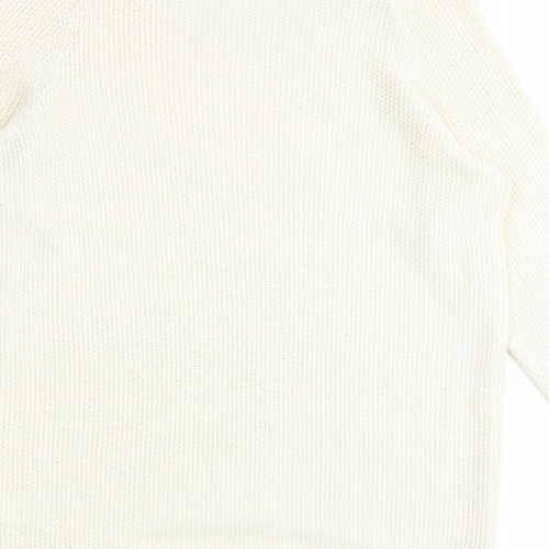 H&M Womens Ivory Round Neck Acrylic Pullover Jumper Size S