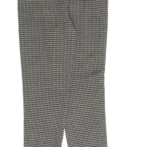Stradivarius Womens Brown Check Polyester Trousers Size 8 L28 in Regular