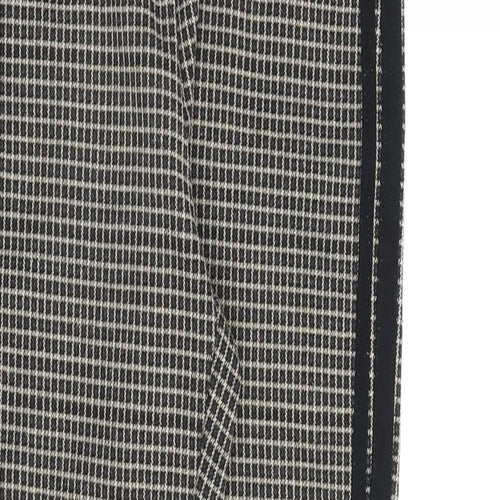 Stradivarius Womens Brown Check Polyester Trousers Size 8 L28 in Regular
