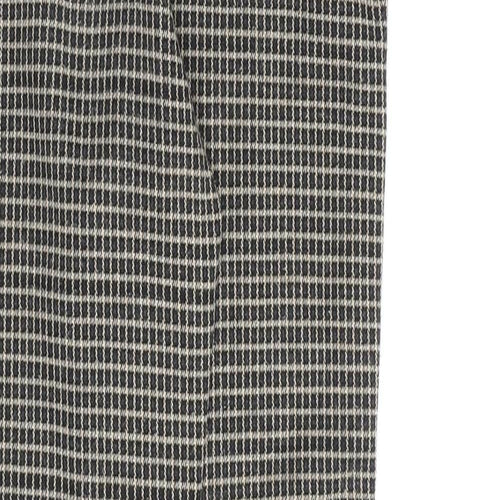 Stradivarius Womens Brown Check Polyester Trousers Size 8 L28 in Regular