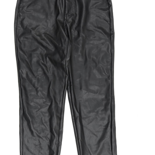 Only Womens Black Polyester Trousers Size S L27 in Regular Zip