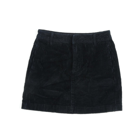 BDG Womens Blue Cotton A-Line Skirt Size S Zip