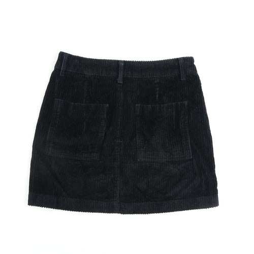 BDG Womens Blue Cotton A-Line Skirt Size S Zip