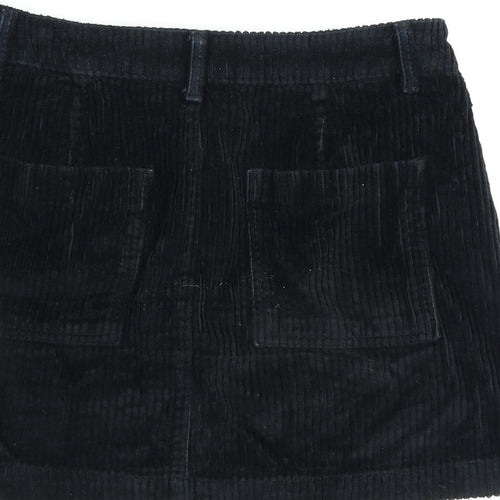 BDG Womens Blue Cotton A-Line Skirt Size S Zip