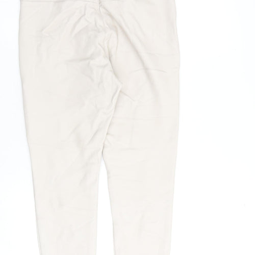 Topshop Womens Beige Polyurethane Trousers Size 10 L24 in Regular Zip