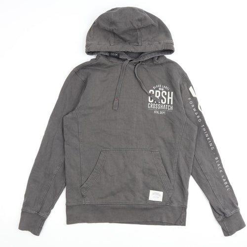 Crosshatch Mens Grey Cotton Pullover Hoodie Size M