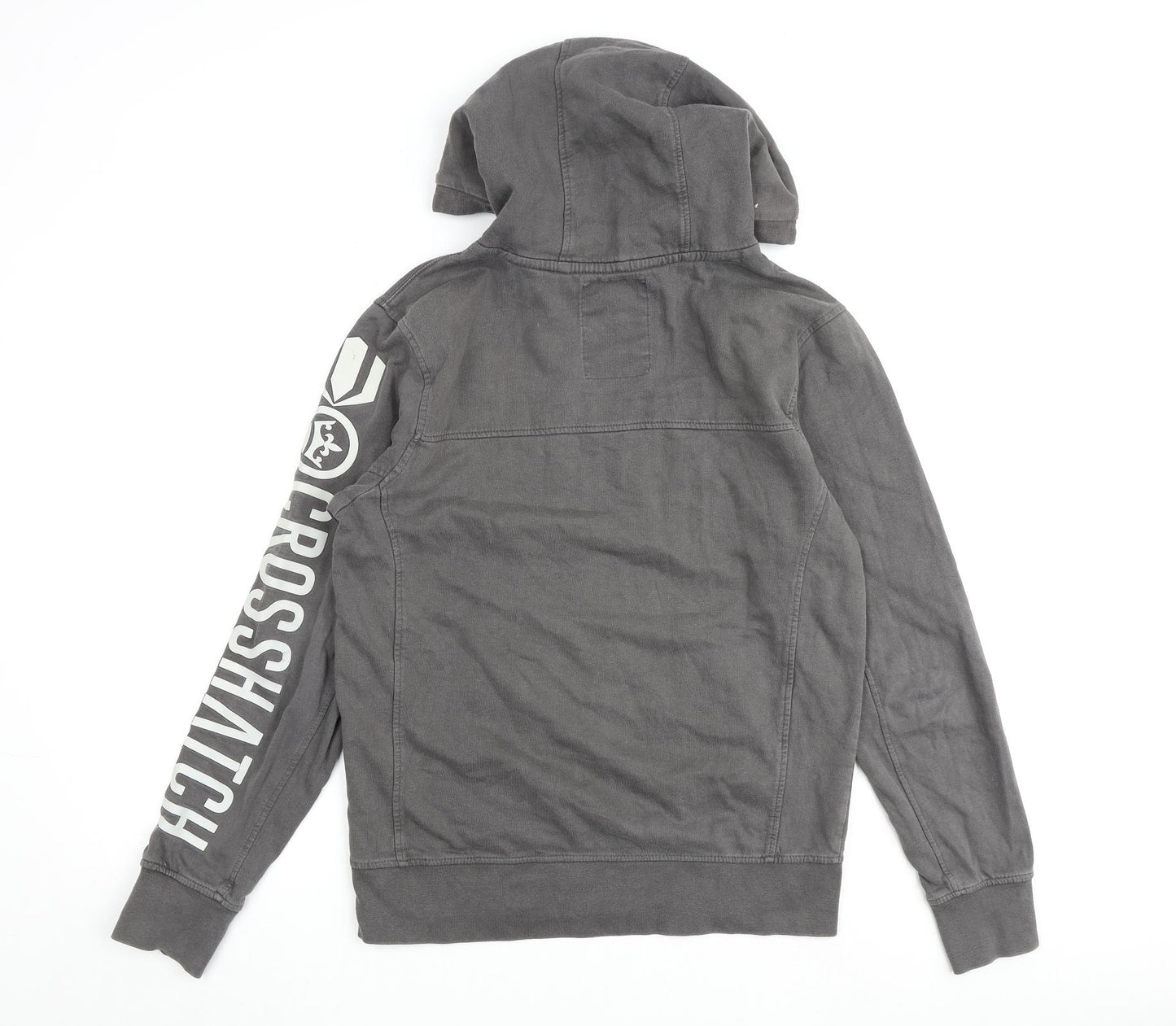 Crosshatch Mens Grey Cotton Pullover Hoodie Size M