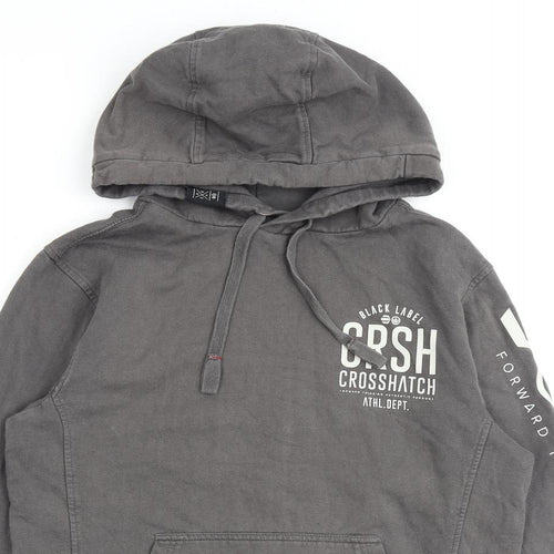 Crosshatch Mens Grey Cotton Pullover Hoodie Size M