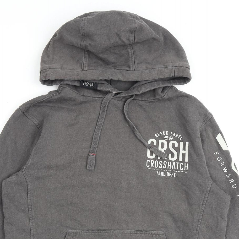 Crosshatch Mens Grey Cotton Pullover Hoodie Size M