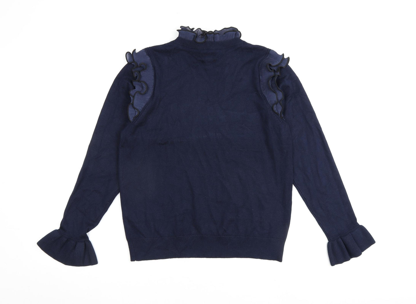 River Island Womens Blue Round Neck Viscose Pullover Jumper Size 16