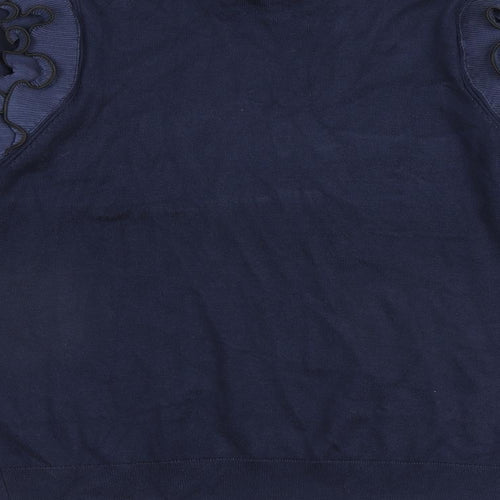 River Island Womens Blue Round Neck Viscose Pullover Jumper Size 16